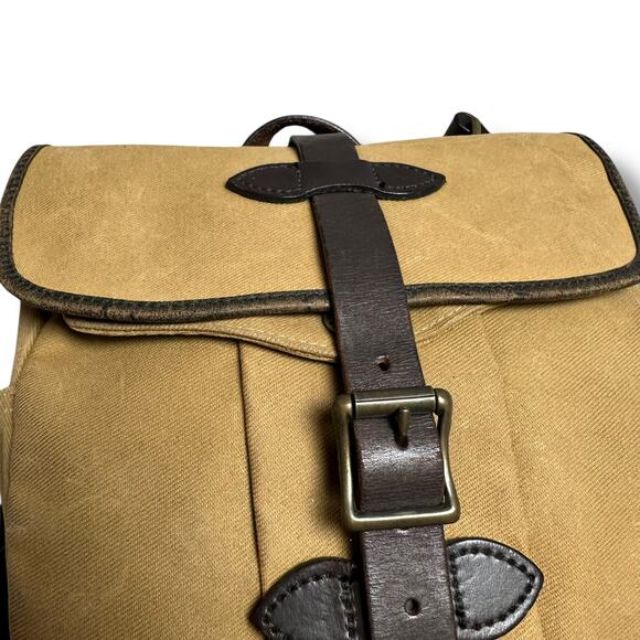Vintage 90s Filson Small Field Bag 230 Canvas USA Made Tan Leather Crossbody - Picture 8 of 12